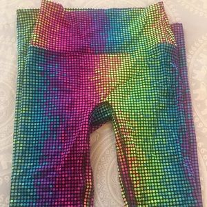 Like New K-Deer Disco Dot Full Length Leggings